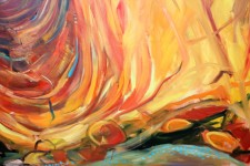 Wilma van der Meyden - oil painting inspired by Uluroo in Australia